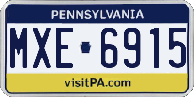 PA license plate MXE6915