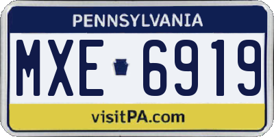PA license plate MXE6919