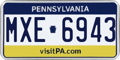 PA license plate MXE6943