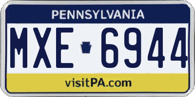 PA license plate MXE6944