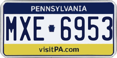 PA license plate MXE6953