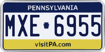 PA license plate MXE6955
