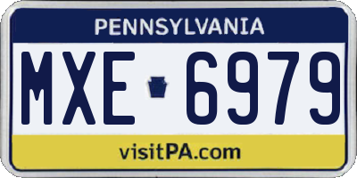 PA license plate MXE6979