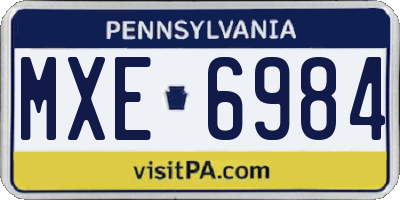 PA license plate MXE6984