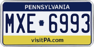 PA license plate MXE6993