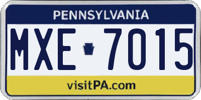 PA license plate MXE7015