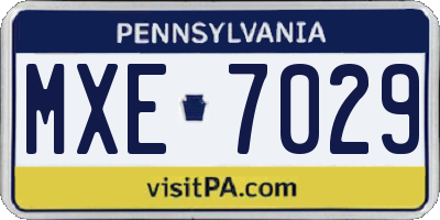 PA license plate MXE7029