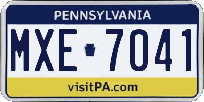 PA license plate MXE7041