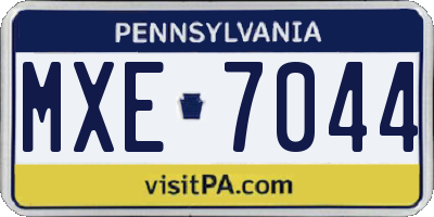 PA license plate MXE7044