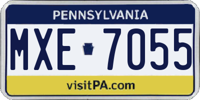 PA license plate MXE7055