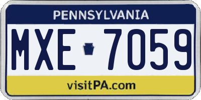 PA license plate MXE7059