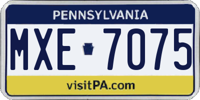 PA license plate MXE7075