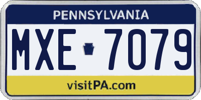 PA license plate MXE7079