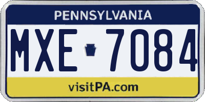 PA license plate MXE7084