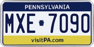PA license plate MXE7090