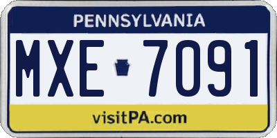PA license plate MXE7091