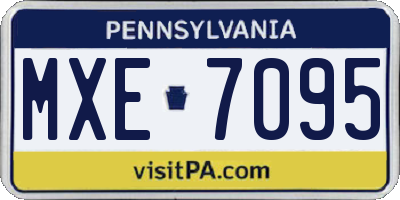PA license plate MXE7095