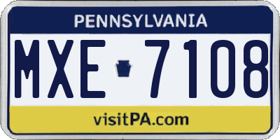 PA license plate MXE7108