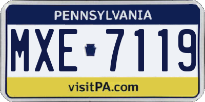 PA license plate MXE7119