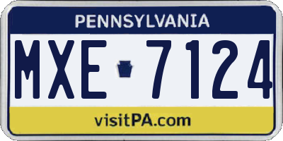 PA license plate MXE7124
