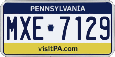 PA license plate MXE7129