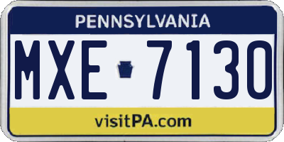 PA license plate MXE7130