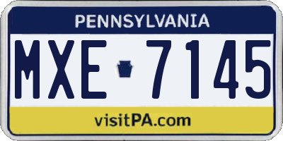 PA license plate MXE7145