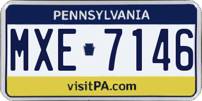 PA license plate MXE7146