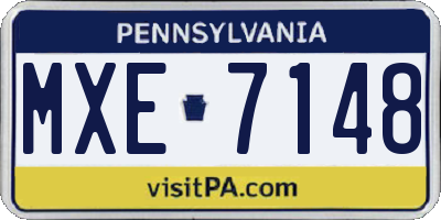 PA license plate MXE7148