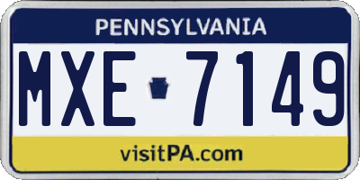 PA license plate MXE7149