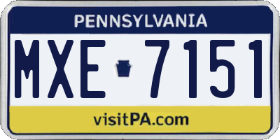 PA license plate MXE7151
