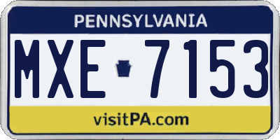 PA license plate MXE7153