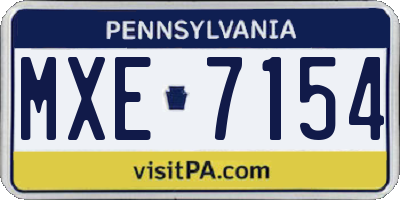 PA license plate MXE7154