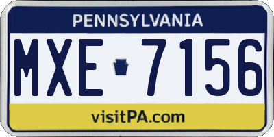 PA license plate MXE7156