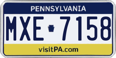 PA license plate MXE7158