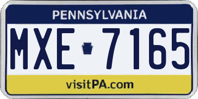 PA license plate MXE7165