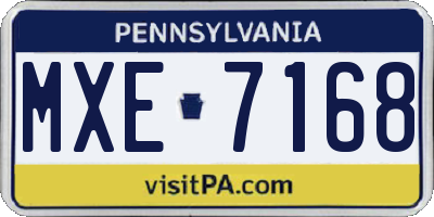 PA license plate MXE7168