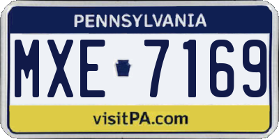 PA license plate MXE7169
