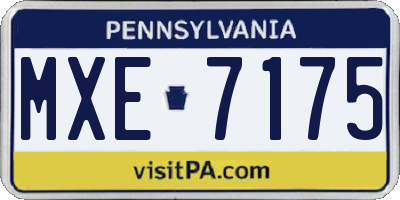 PA license plate MXE7175