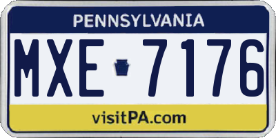 PA license plate MXE7176
