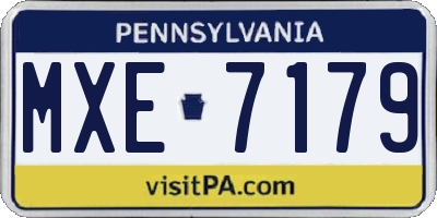 PA license plate MXE7179