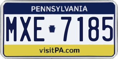 PA license plate MXE7185