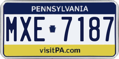 PA license plate MXE7187