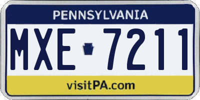PA license plate MXE7211