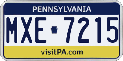 PA license plate MXE7215