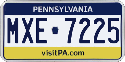 PA license plate MXE7225