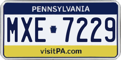 PA license plate MXE7229