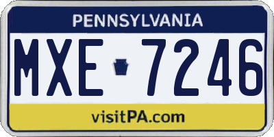 PA license plate MXE7246