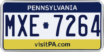 PA license plate MXE7264