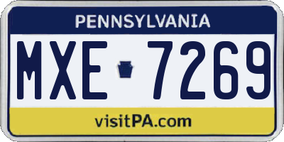 PA license plate MXE7269